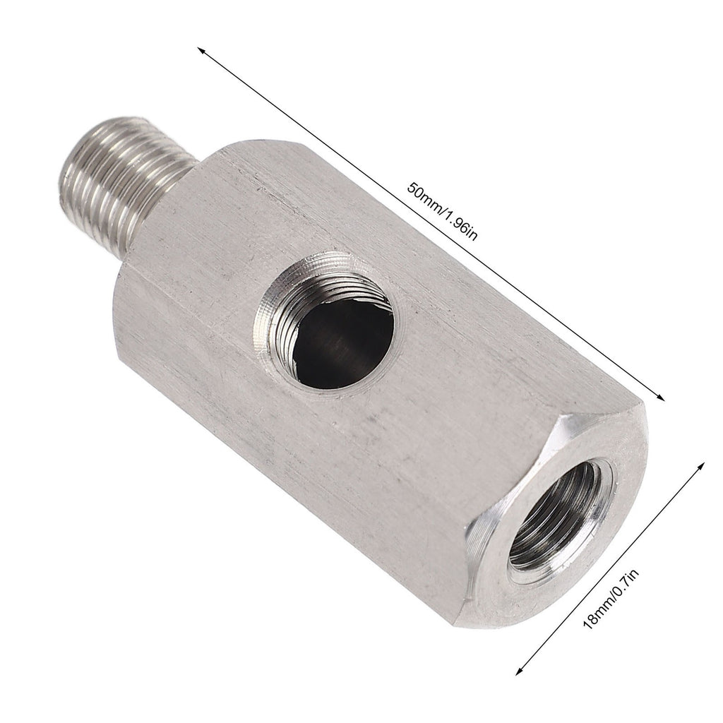 M10x1.0 Oil Pressure Sensor Tee-M10 Adapter Turbo Supply Feed Line Gauge Sta NIU