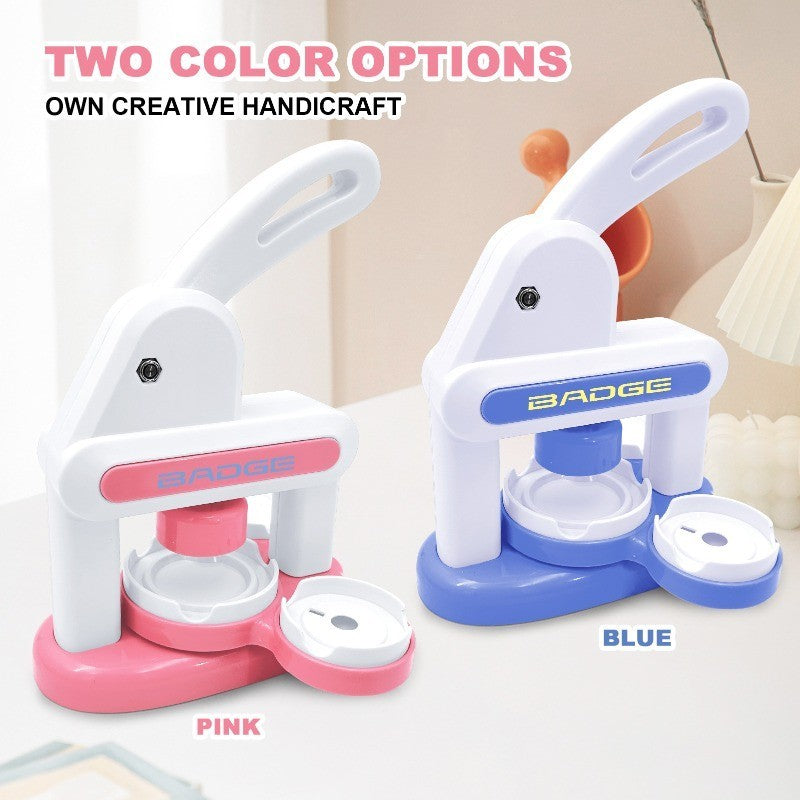 Manual 3-in-1 Badge Maker – DIY Button Pin & Fridge Magnet Toy for Children