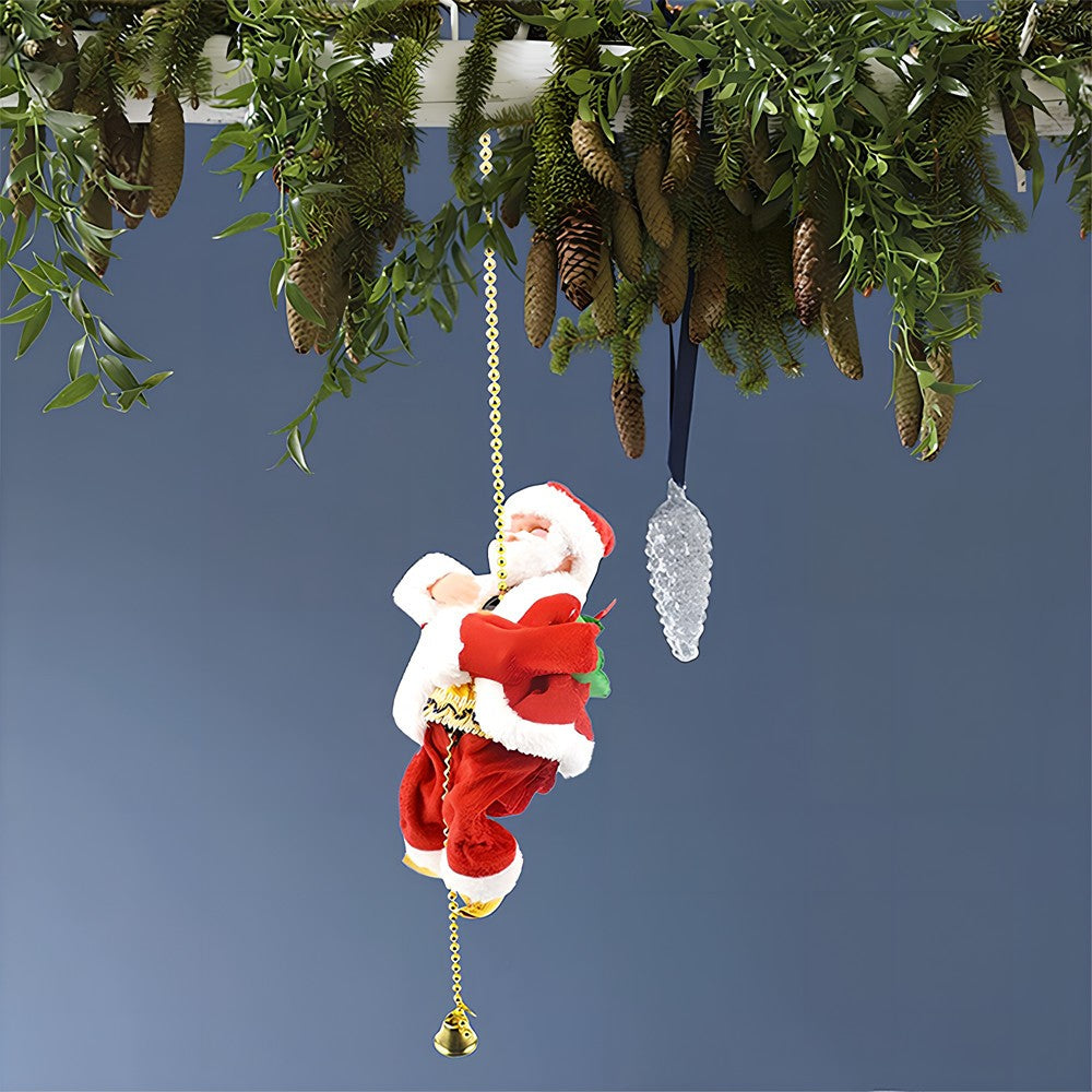 Christmas Electric Santa Claus Climbing Ladder Doll Music Xmas Music Decor Party