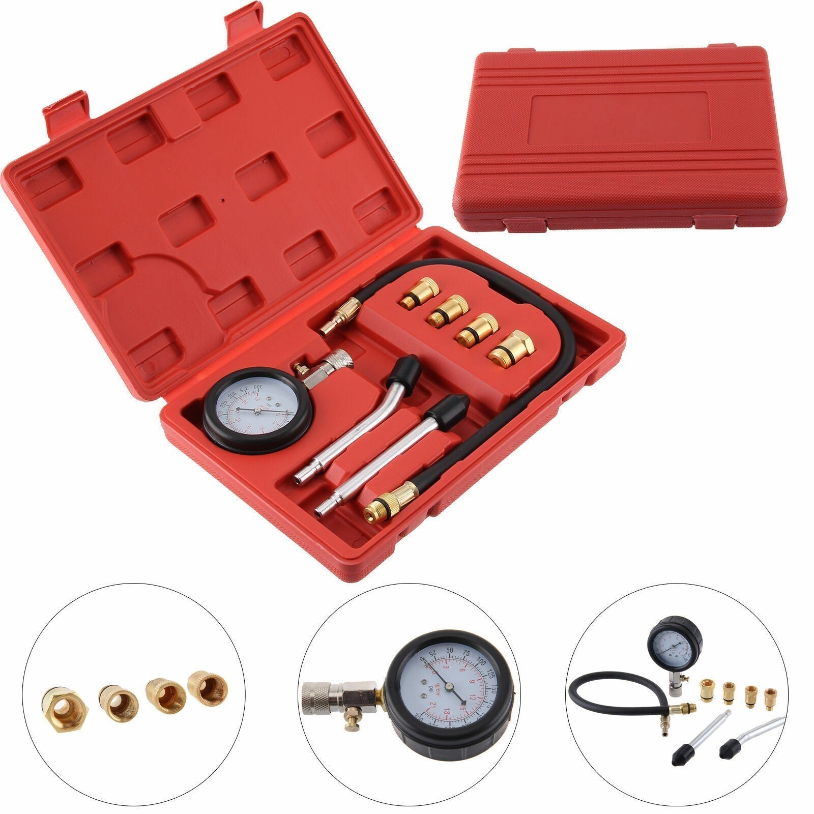 UK Car Diesel Petrol Engine Cylinder Pressure Tester Compression Gauge Test Kit