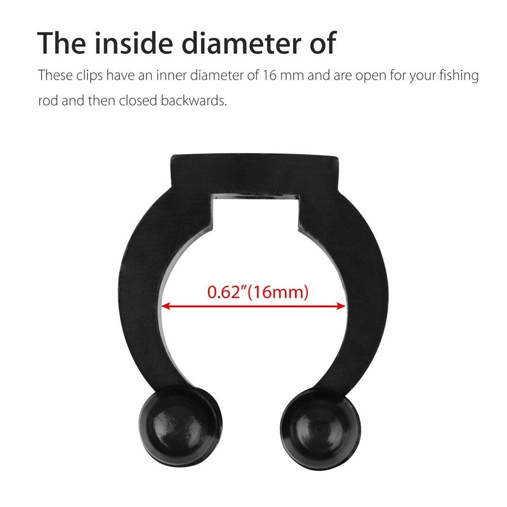 20Pcs Wall Mounted Fishing Rod Storage Clips Clamps Holder Rack Organizer
