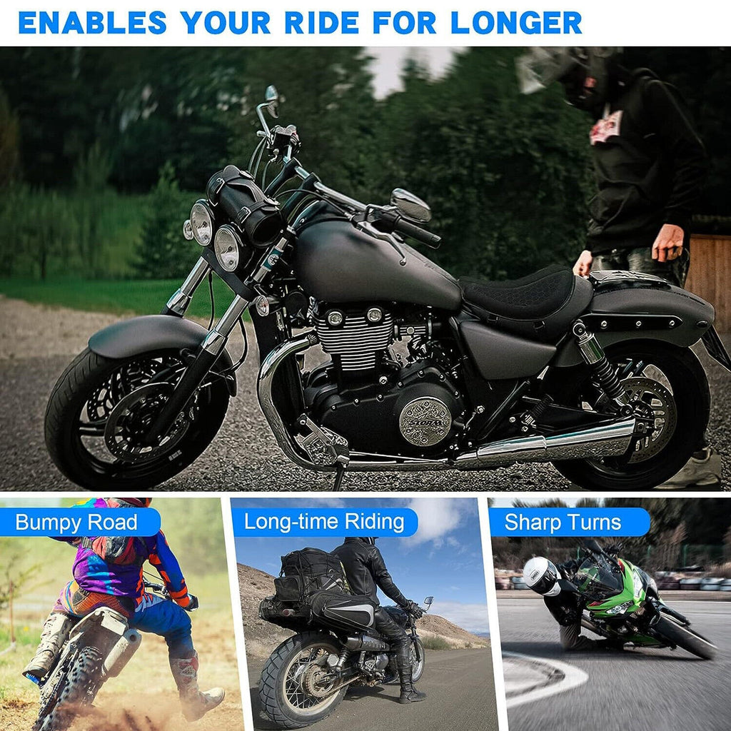 Motorcycle Gel Seat Cushion Comfort Pillow Pad Cover Pressure Relief Universal