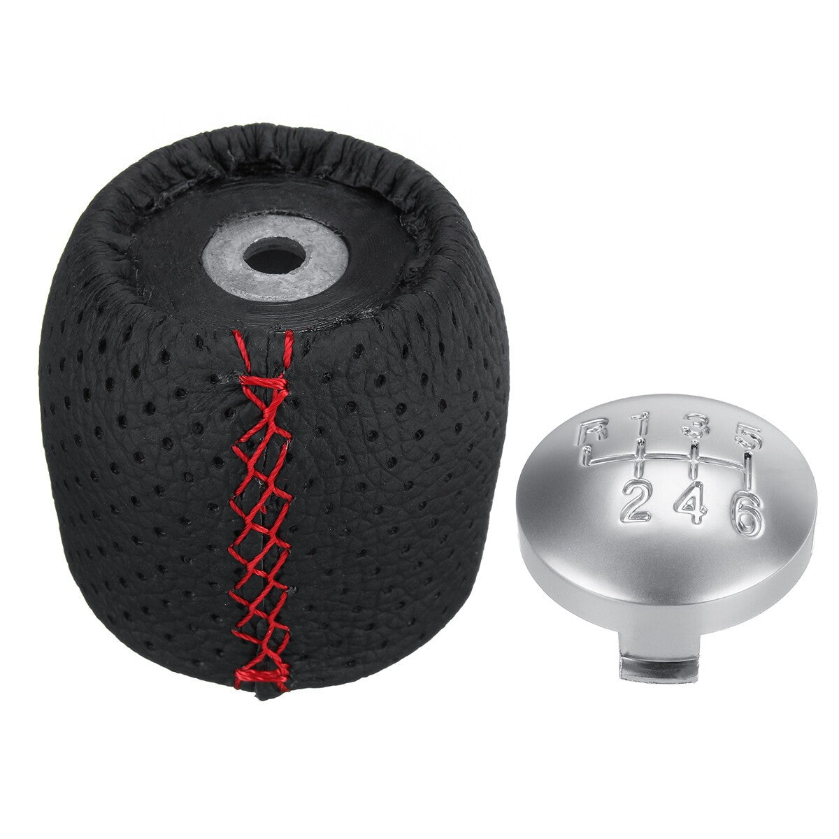 6 Speed Red PU Leather Gear Shift Knob & Cap For Alfa Romeo 159 Brera Spider