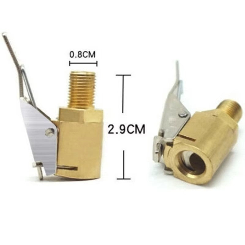 6X Tyre Valve Air Chuck Inflator Pump Connector Adapter Brass Clip on Car 8mm