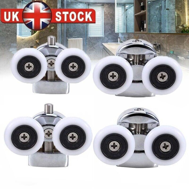 4 Twin Shower Screen Door ROLLERS Runners Wheels 23mm Top & Bottom Replacement