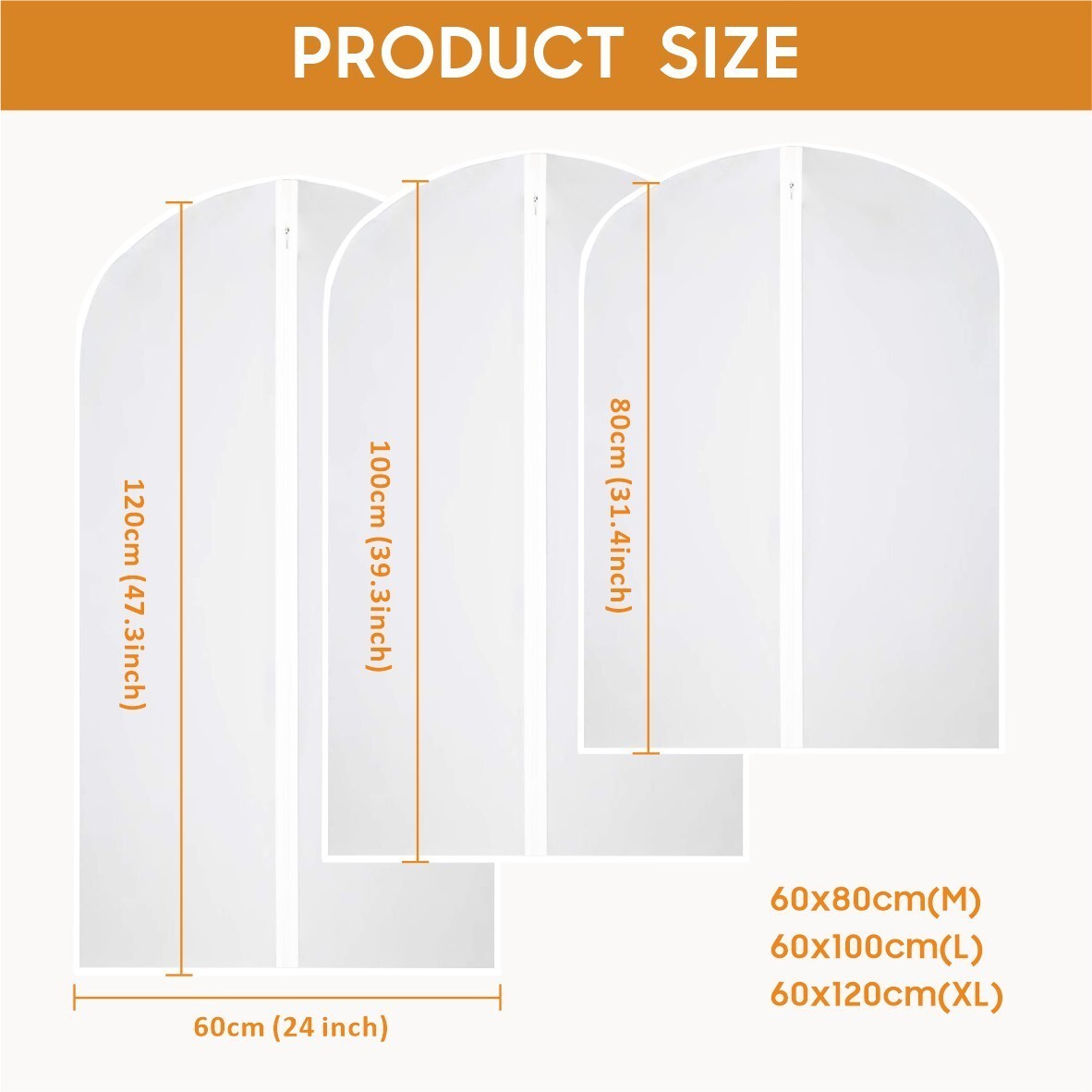 10PCS Clear Polythene Garment Covers Suit Dress Coat Dust Protector Zip Bags UK