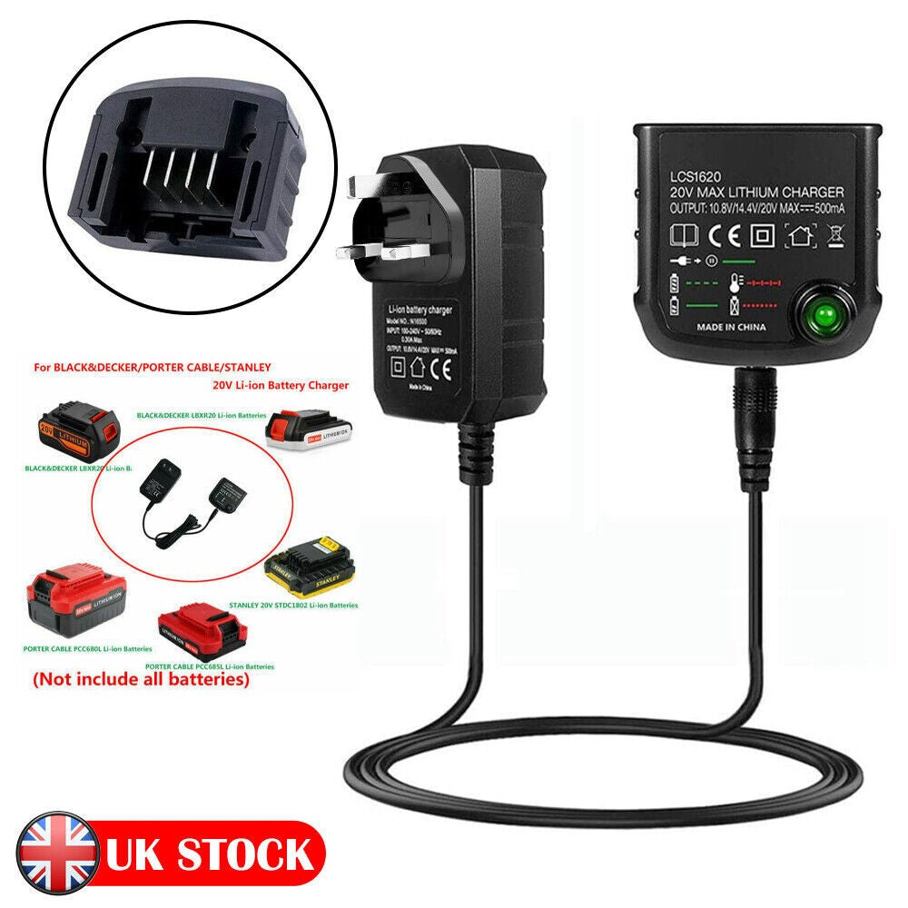 2Pack Charger Lithium-Ion Replacement for Black & Decker LBXR20 14.4V 18V 20V