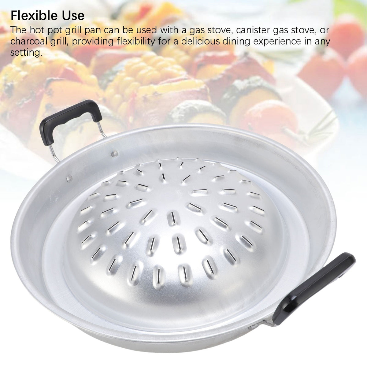 *35cm/13.78in* Original Color Thai BBQ Grill Pan 2 In 1 Non Stick Even Heating