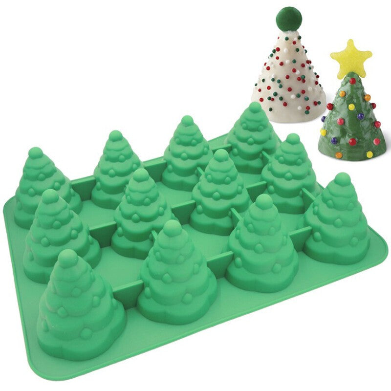 3D Christmas Tree Silicone Cake Chocolate Baking Mold Fondant Candle Soap Mould