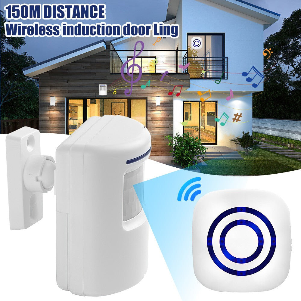 Wireless Driveway Alarm Doorbell Motion Sensor Alarm Detector Home Security