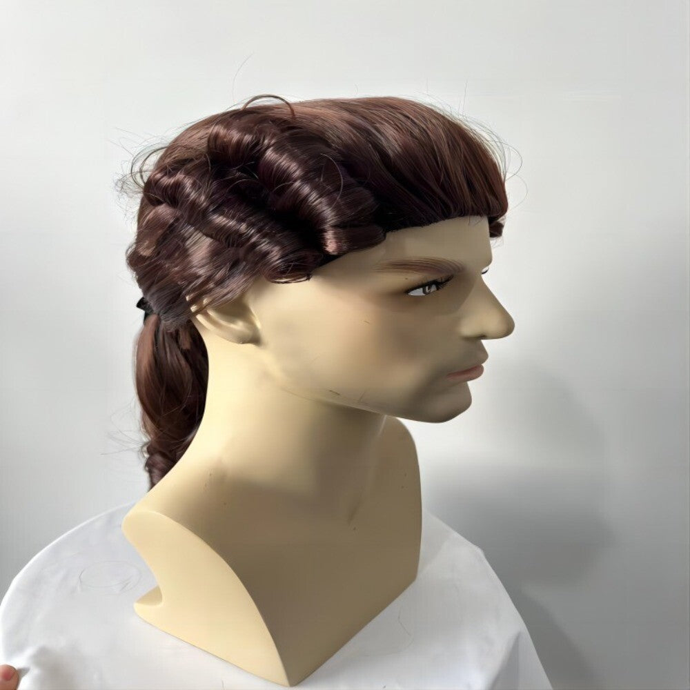 Lawyer Judge Baroque Cosplay Curly Wig Grey White Black Men Synthetic Wigs