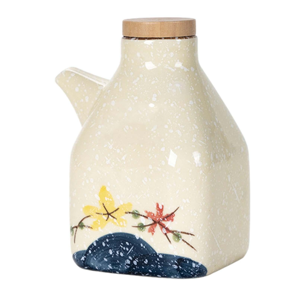 Large Oil Bottle Ceramic for Cooking and Barbecue Pourer Soy Sauce Dispenser
