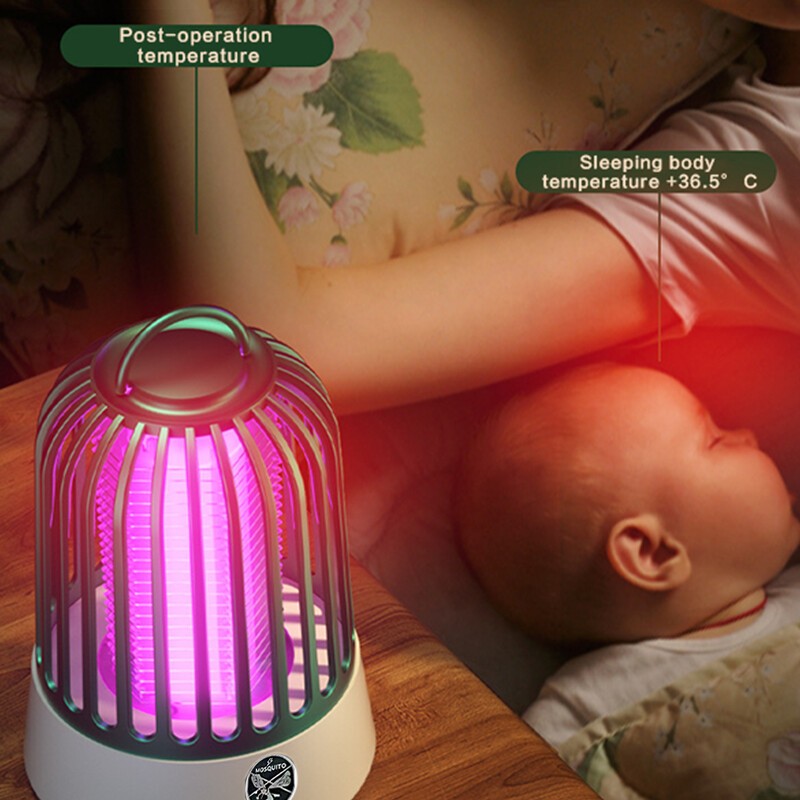 2PCS Rechargeable UV LED Bug Zapper Mosquito Killer Lamp Fly Insect Trap Indoor