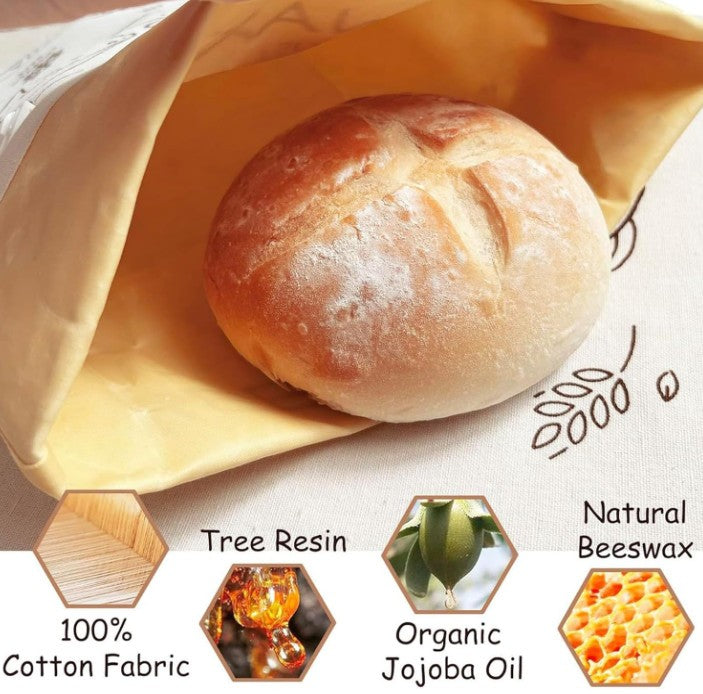 Loafguard Beeswax Bread Bag,Beeswax Bread Bags with Natural Bees Wax,Reusable