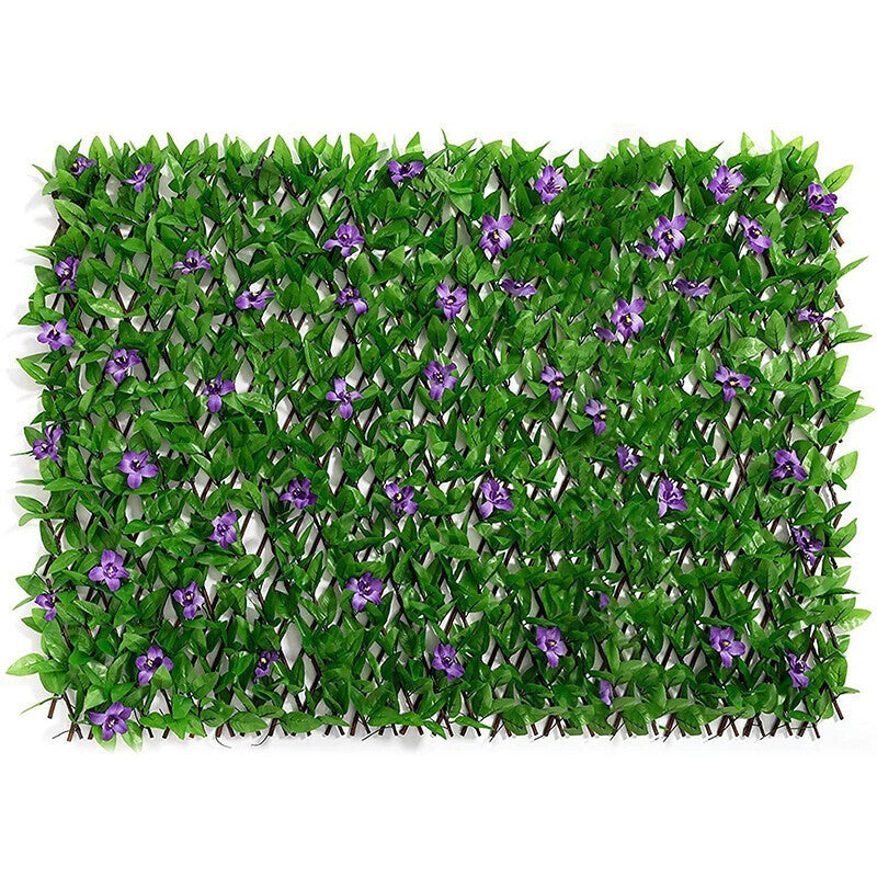 2M Artificial Hedge Flower Leaf Garden Fence Wall Privacy Screening Trellis