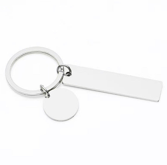 10 Pcs Engraving Stainless Steel Key Chain Blanks Jewelry Craft Tags