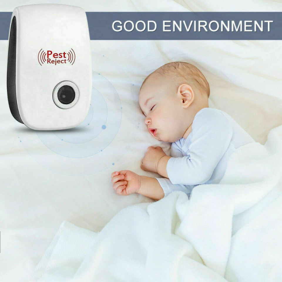 8X Electric Ultrasonic Pest Repeller UK Plug Anti Insect Bug Rat Spider Mosquito