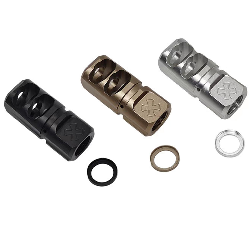 FULL METAL 14mm CCW Airsoft Noveske N4 2-Port Flash Hider/Muzzle Brake Black
