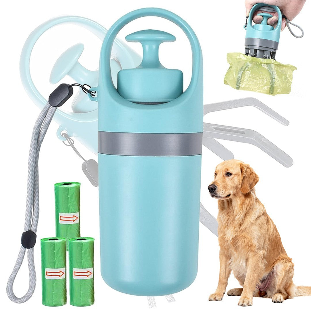 Portable Pooper Scooper with Bag No-Touch Lightweight Claw Poop Picker Catcher