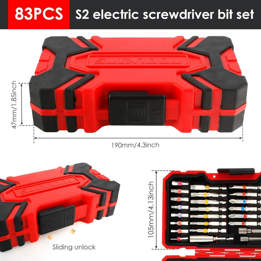 83X Magnetic Screwdriver Bit Set S2 Steel Colorful Torx Hex Phillips Precision