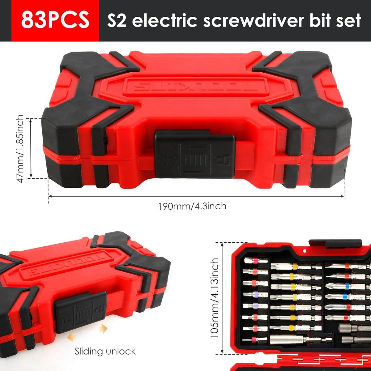 83X Magnetic Screwdriver Bit Set S2 Steel Colorful Torx Hex Phillips Precision