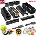 10Pcs DIY Sushi Maker Set Rice Roll Mold Kitchen Sushi Making Tool Kit Home UK