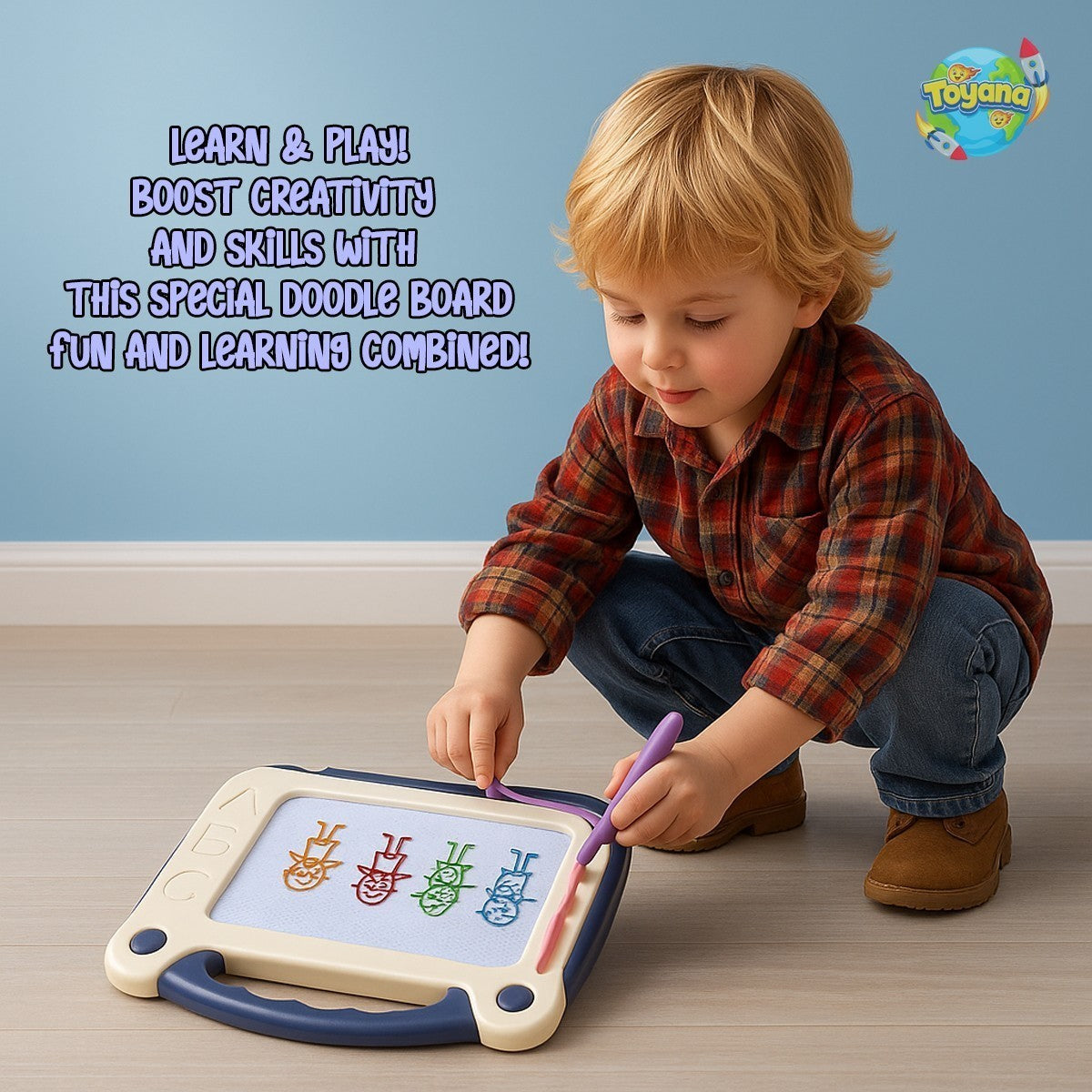 Kids Magic Drawing Board & Magnetic Slate Doodle Pad Early Learning Activity Toy