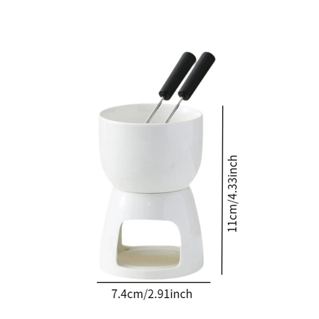 Chocolate Fondue Pot Tea Light Porcelain Melting Pot Ceramic Hot Pot Butter Warm