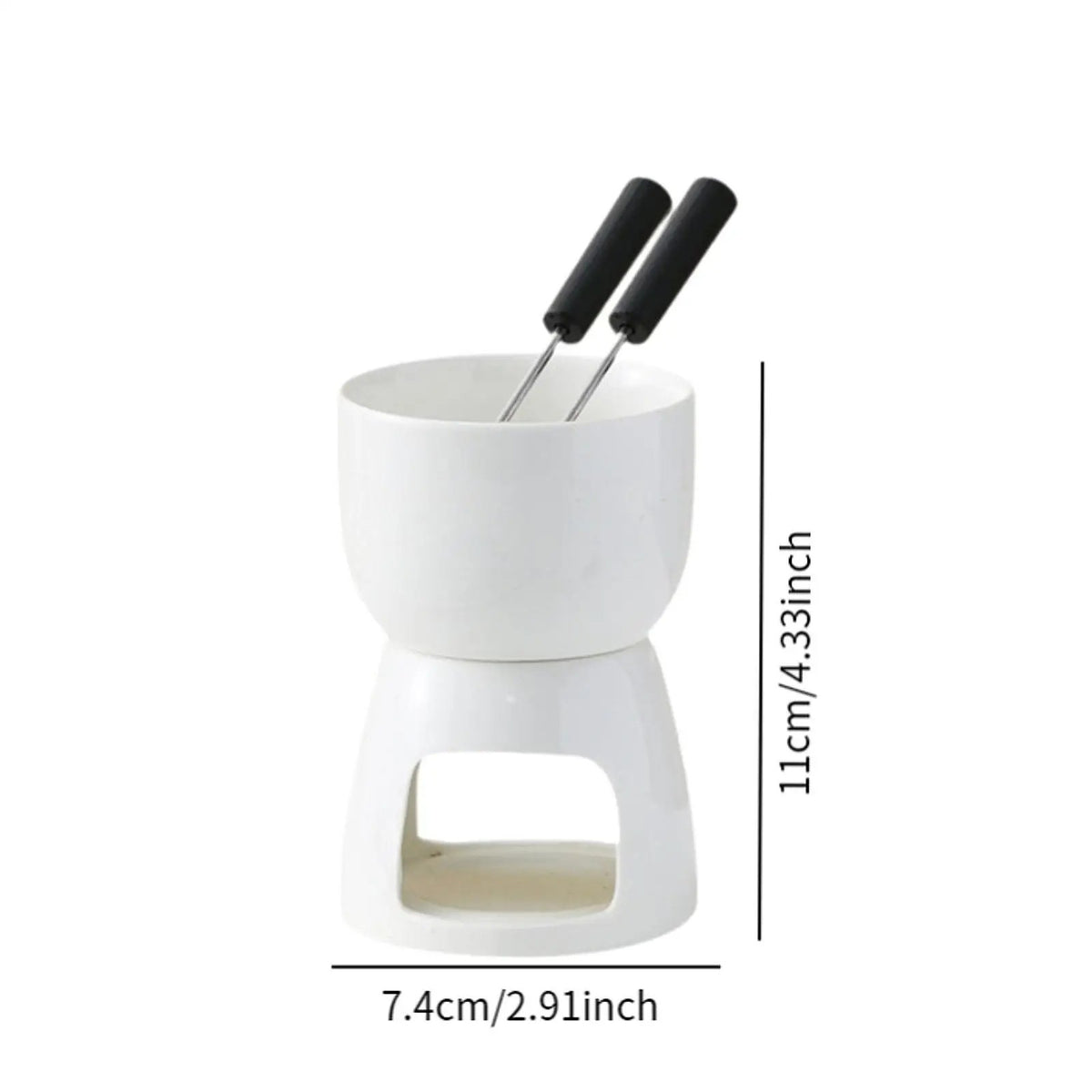 Chocolate Fondue Pot Tea Light Porcelain Melting Pot Ceramic Hot Pot Butter Warm
