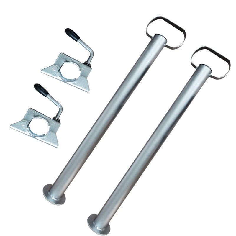 2X Trailer Leg Prop Stands and Clamps 48mm x 700mm length Support Tube Caravan