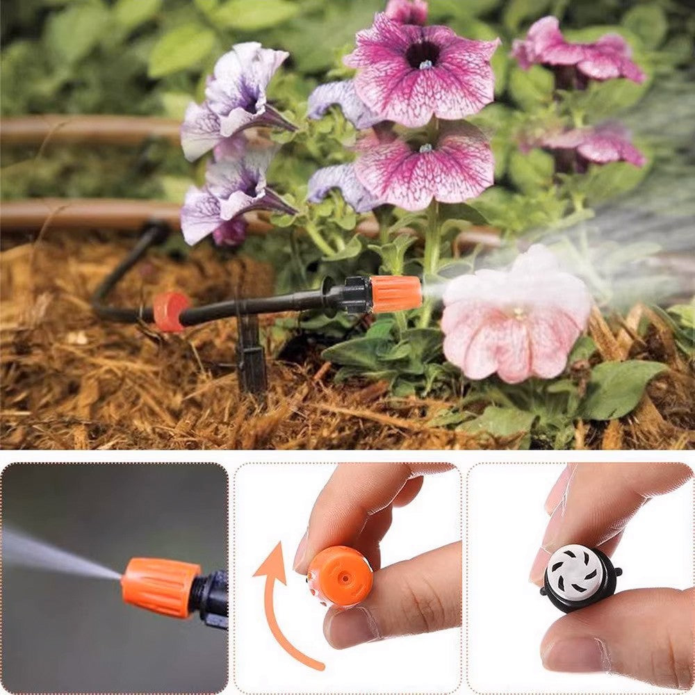 50M Drip Irrigation System Kit Garden Watering Hose Spray Nozzles
