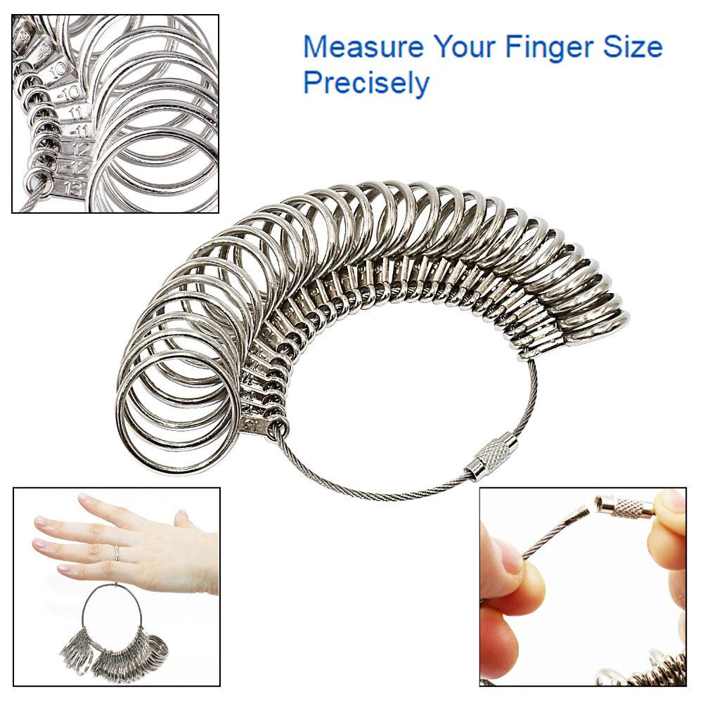 Ring Sizing Mandrel Stick Finger Measure Gauge Sizer Jewellery Standard Tool Kit