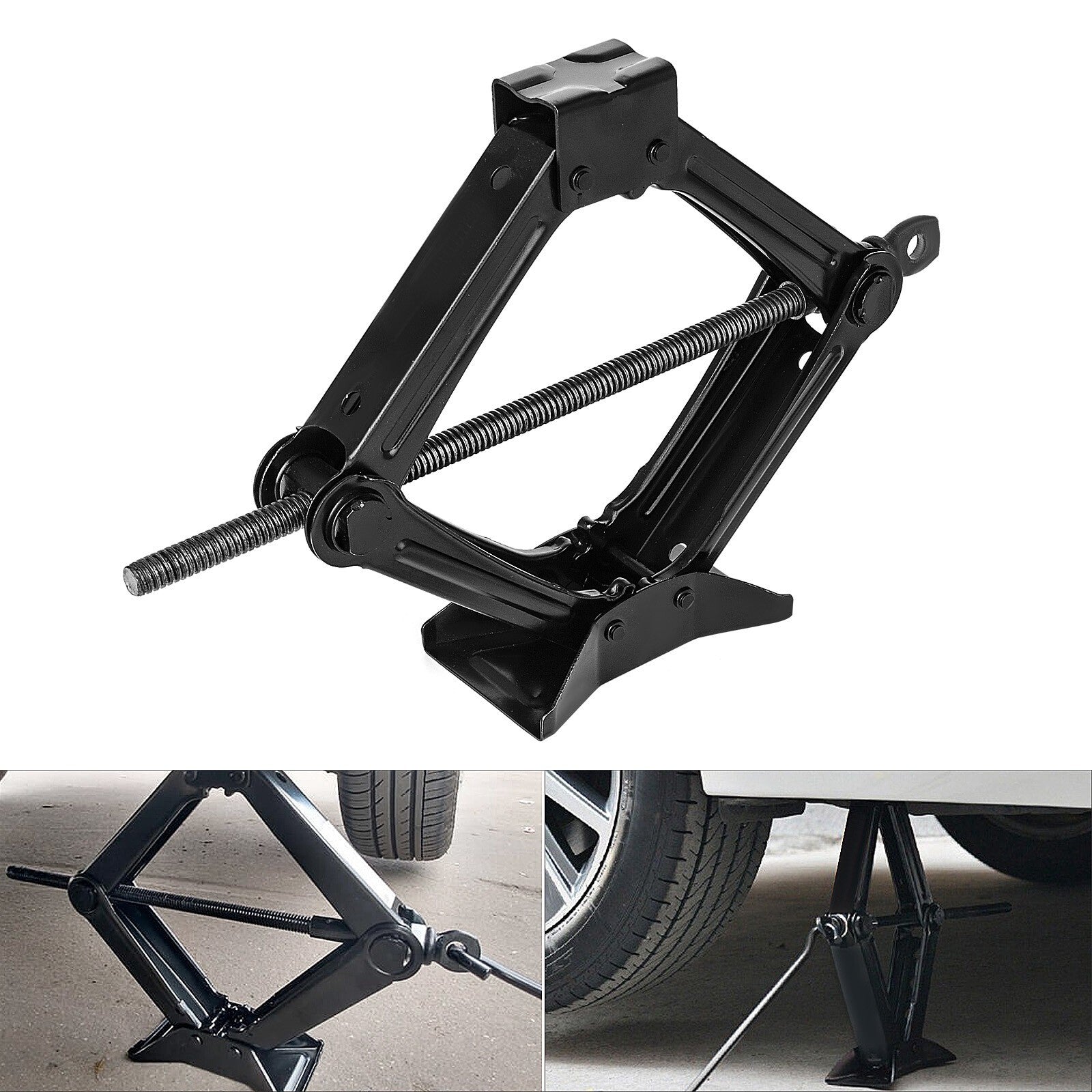 1 Ton Heavy Duty Scissor Jack Wind Up Lift With Crank Handle For Car Van UK