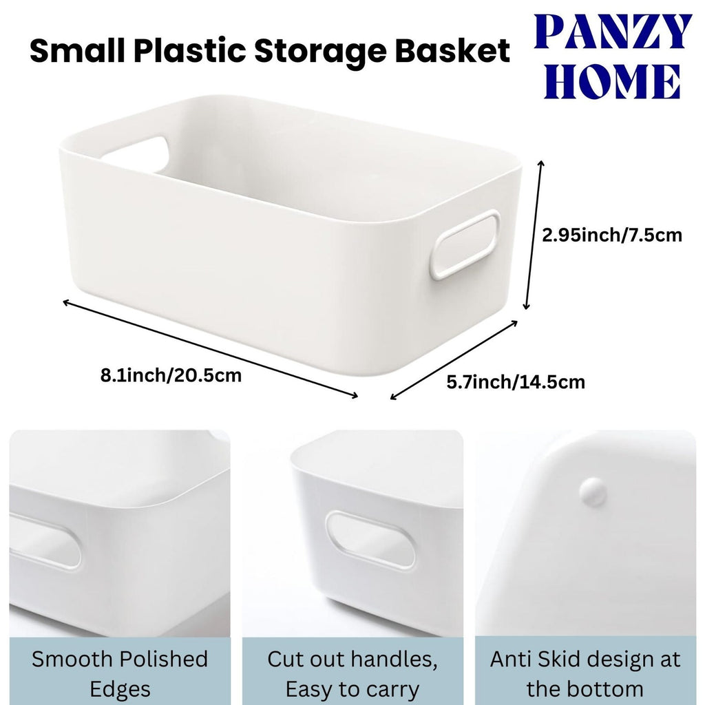 5 Plastic Storage Basket Box Handy Home Kitchen Office School Organizer