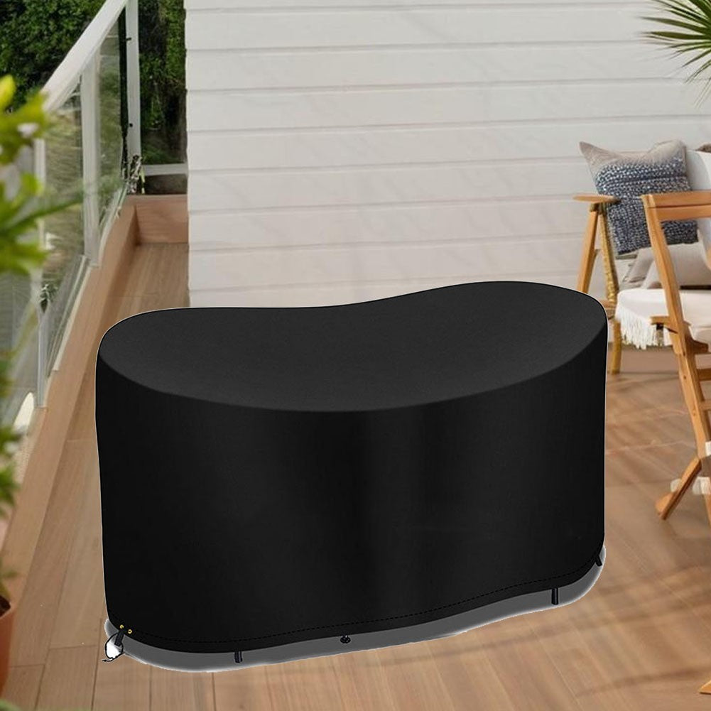 Waterproof 210D Black Oval Table Cover for Outdoor Use and Maintenance