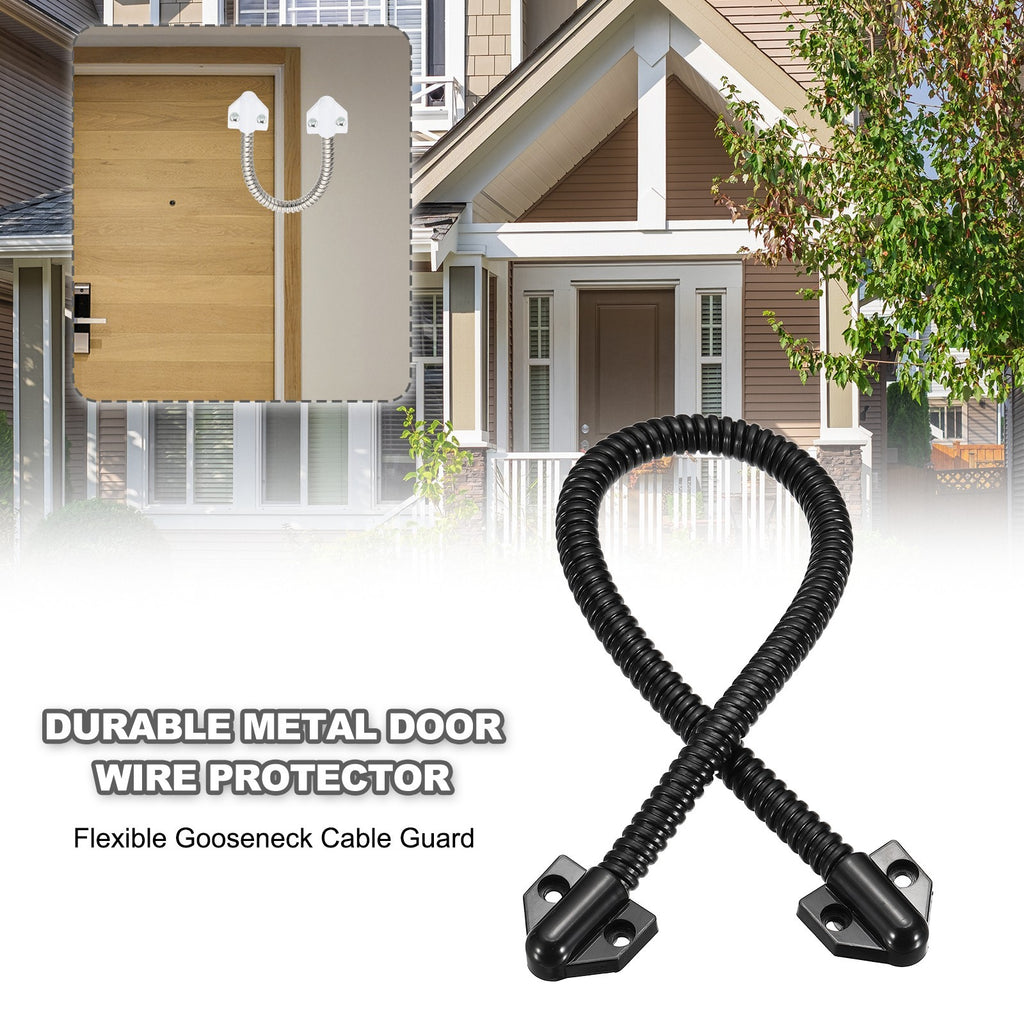 3Pcs Armored Door Loop 16" Fit 6mm Wire Metal Door Power Transfer, Black