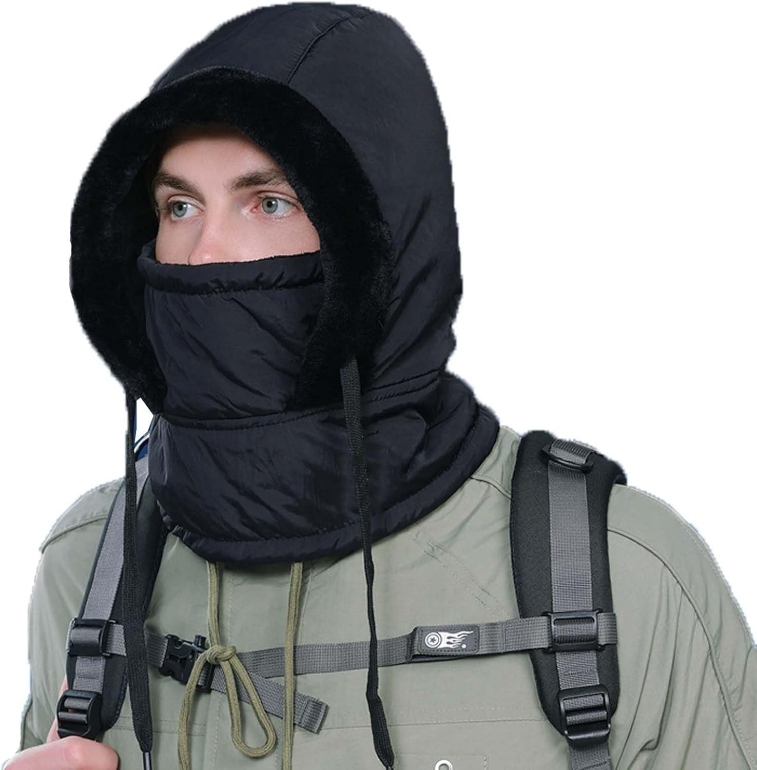 Plush-Lined Thickened Thermal Hat with Face Mask 3-in-1Windproof Warm Balaclava