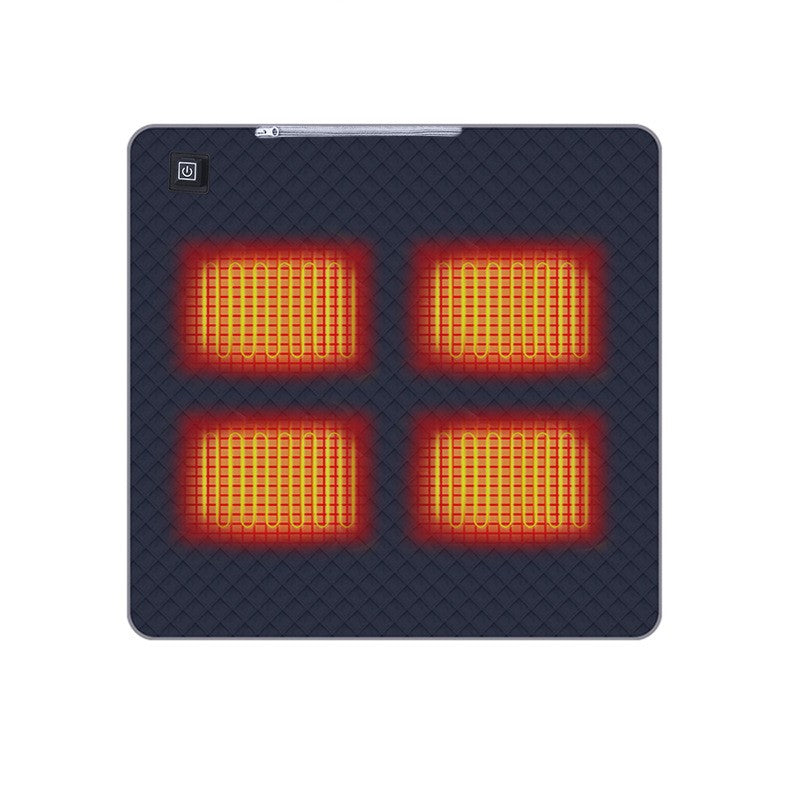 4-Zone Heated Cushion - 3 Heat Settings Portable Chair Mat UK