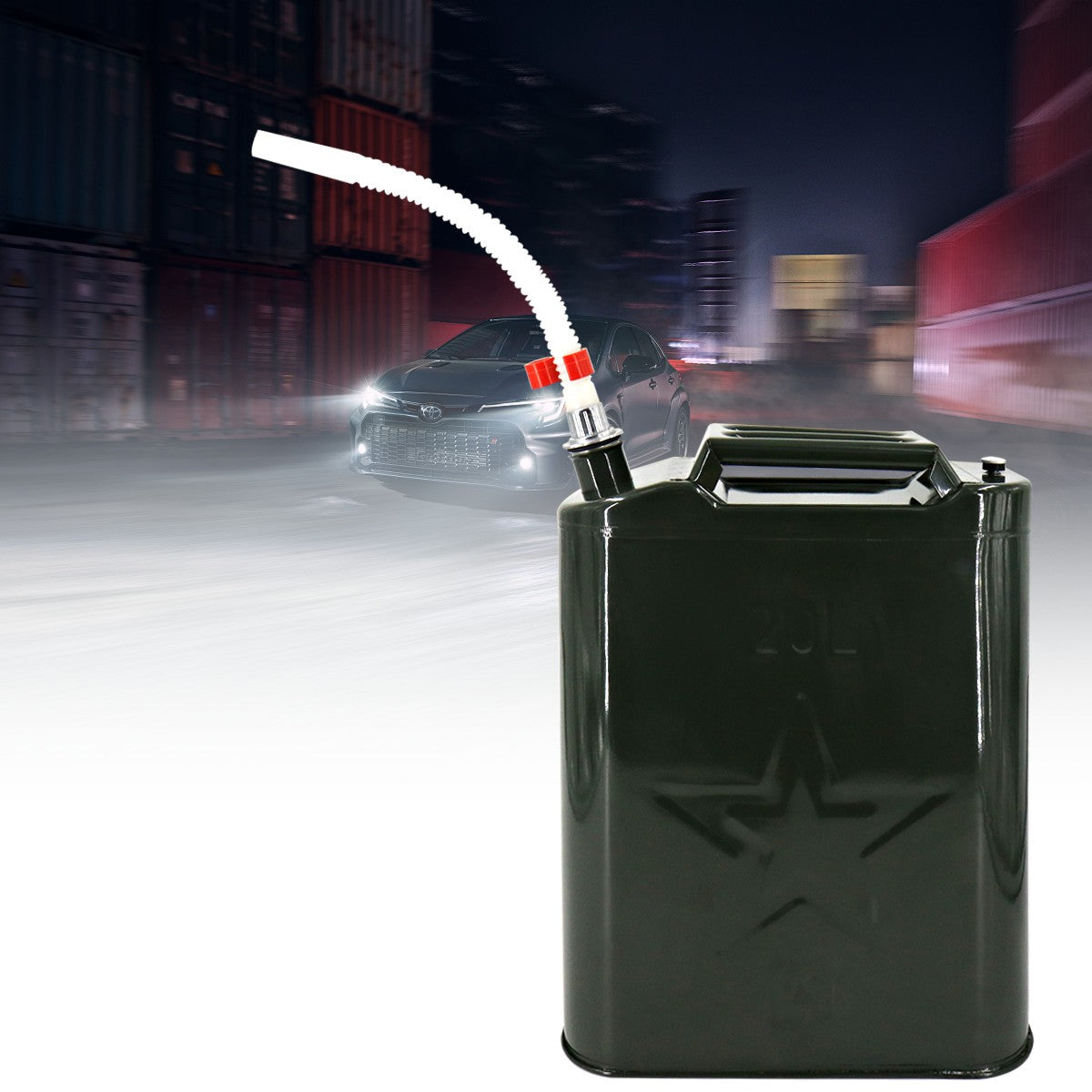 20L Jerry Can Car Storage Fuel Petrol Diesel Oil Container + Flexy Spout