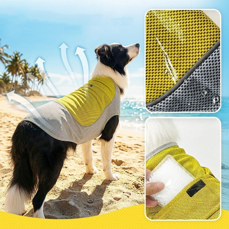 Dog Cooling Vest with Ice Pack Pocket Mesh Summer Pet Cooler Jacket for Pet Dogs