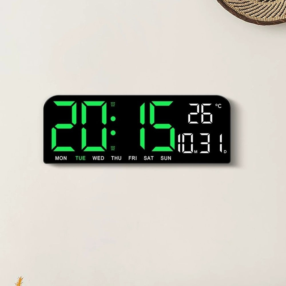 Digital Alarm Clock LED Display Desk Wall Clock with Temperature Date Week Clock