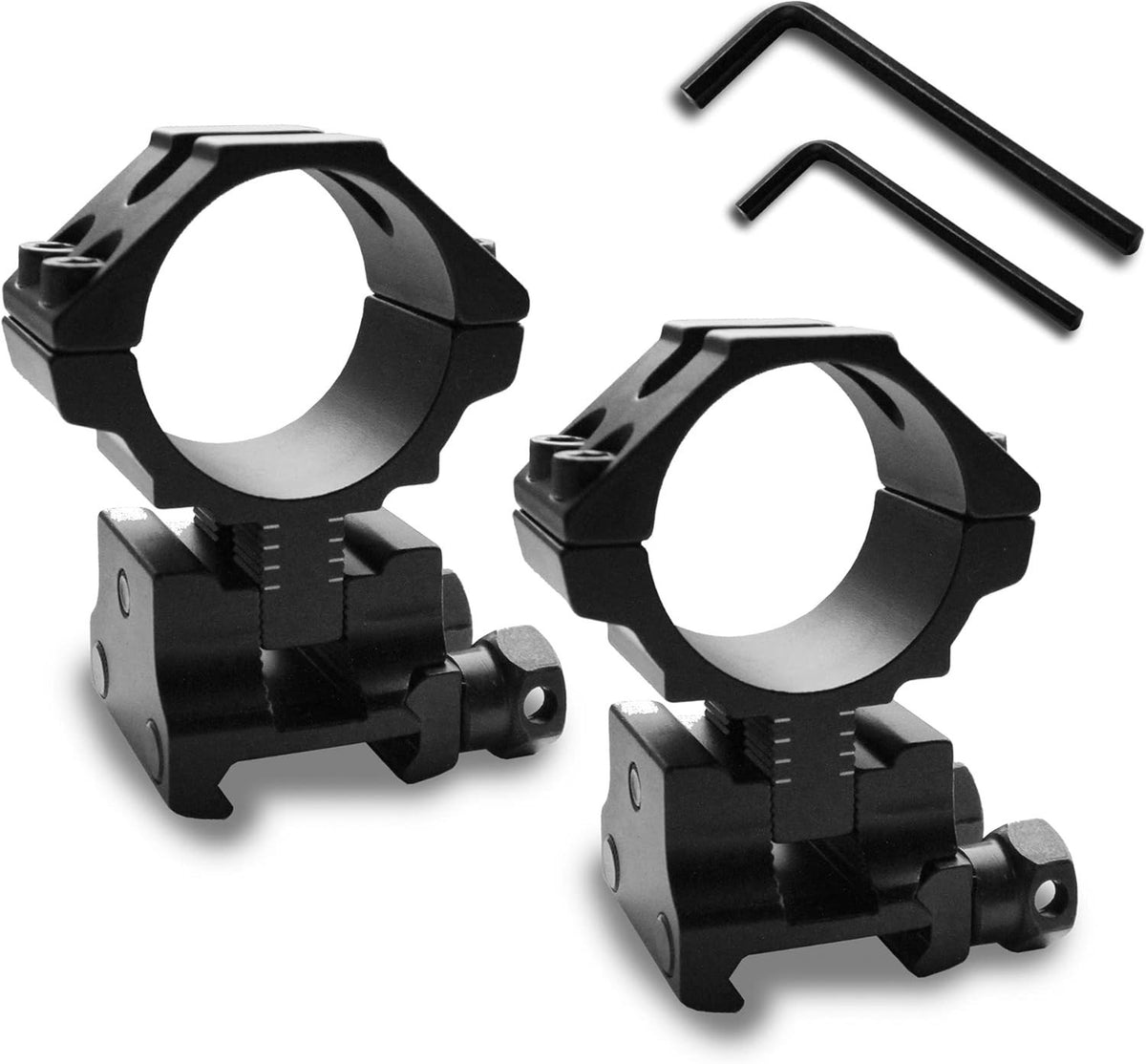 2x Scope Ring Mount 1''/30mm Precision Adjustable Height for 20mm Picatinny Rail