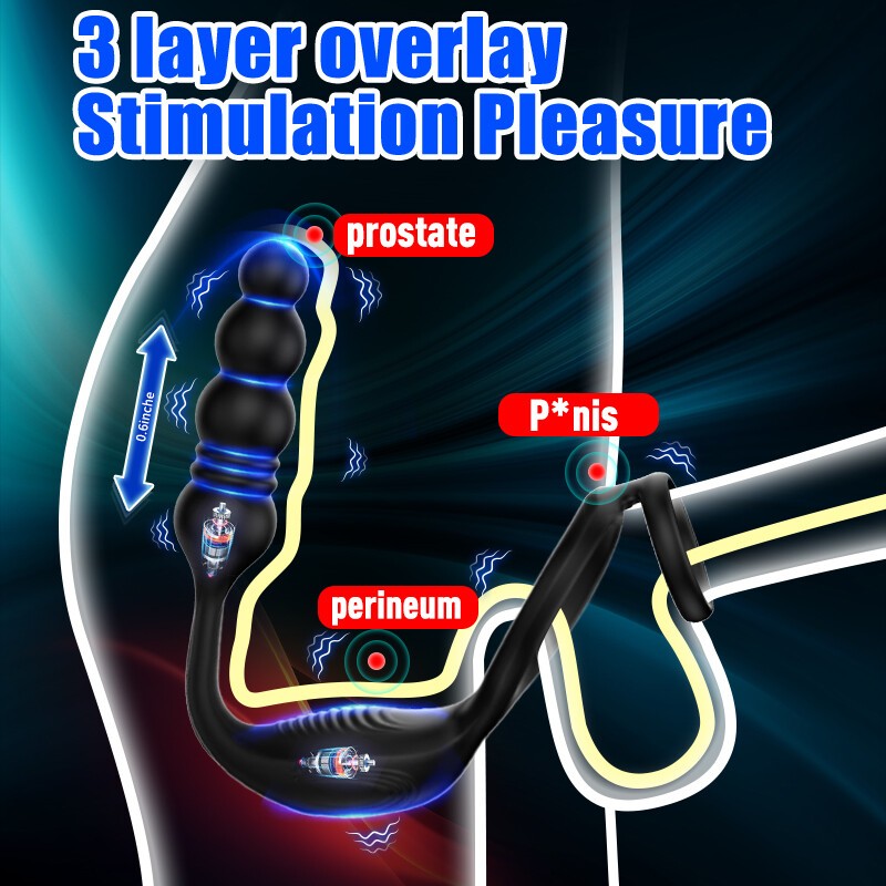 Men’s Anal Vibrator – Thrusting Prostate Massager Butt Plug Dildo Toy Lubricant