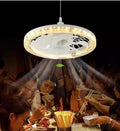 Ceiling Fan with LED Light - 12" Socket Fan Light with Remote E27 Base 4 Speed.*