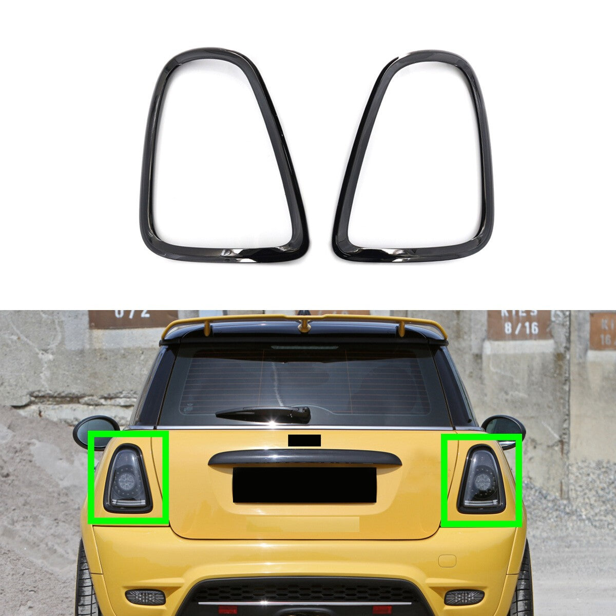 Gloss Black Tail Light Cover Replacement Trim For Mini Cooper R56 R57 2007-2013