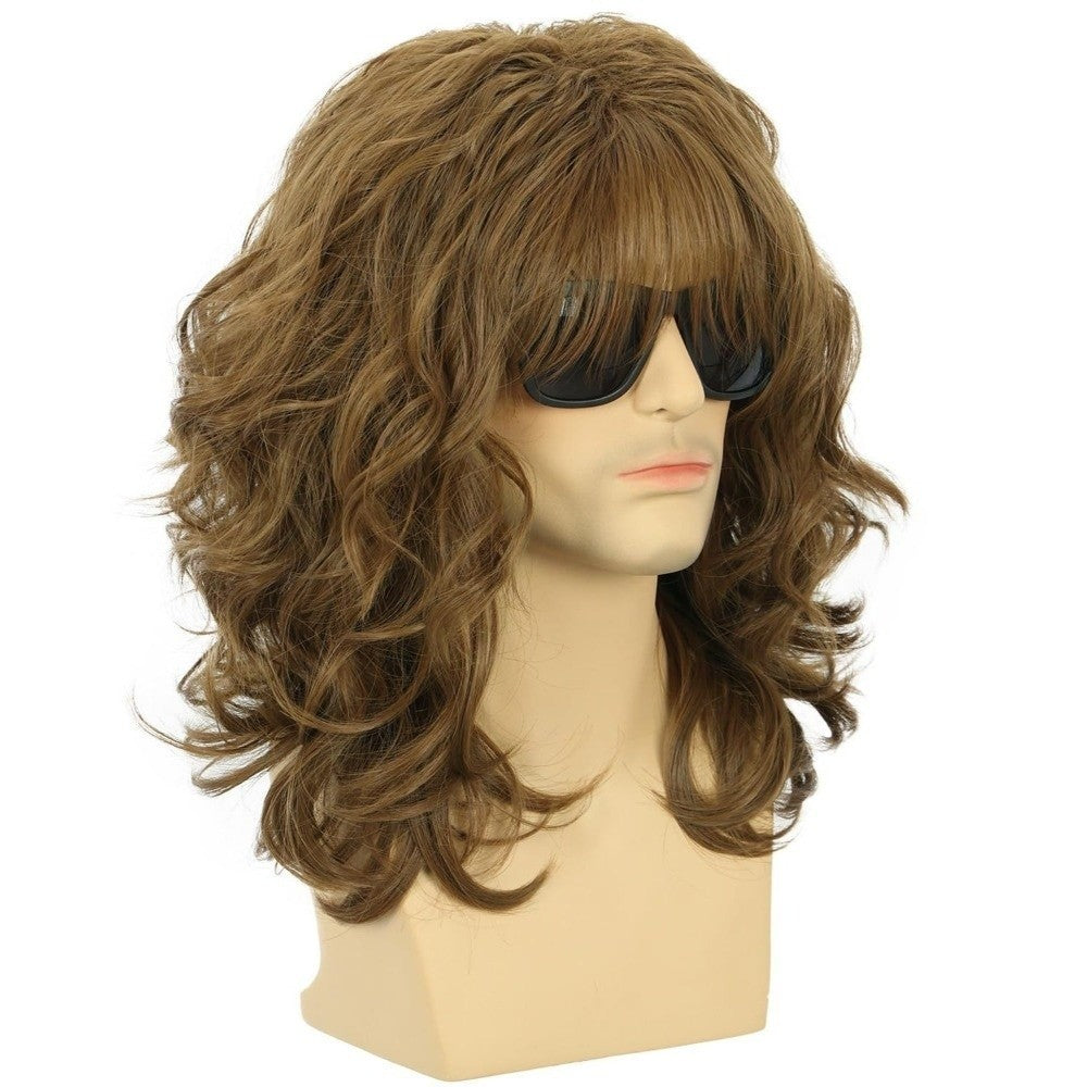 Punk Men Wig Retro Cosplay Wigs Male Wavy Wigs Short Curly Wigs Synthetic Hair
