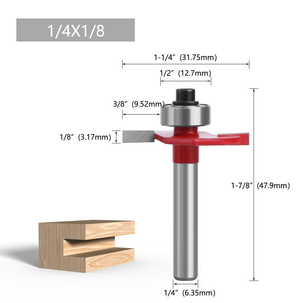 1/4 Shank Slot Cutter T-Slot Rabbet Box Slotting Biscuit Router Bit Set Jointing