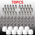 70pcs P80 Plasma Cutter Torch Electrode Cups Tip Welding Consumables