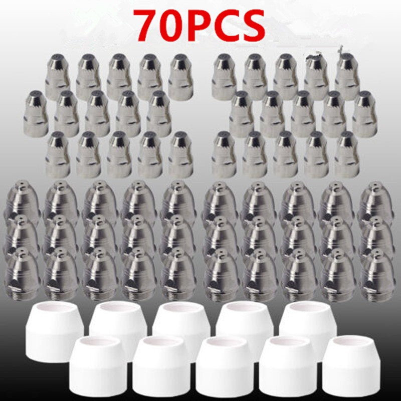 70pcs P80 Plasma Cutter Torch Electrode Cups Tip Welding Consumables