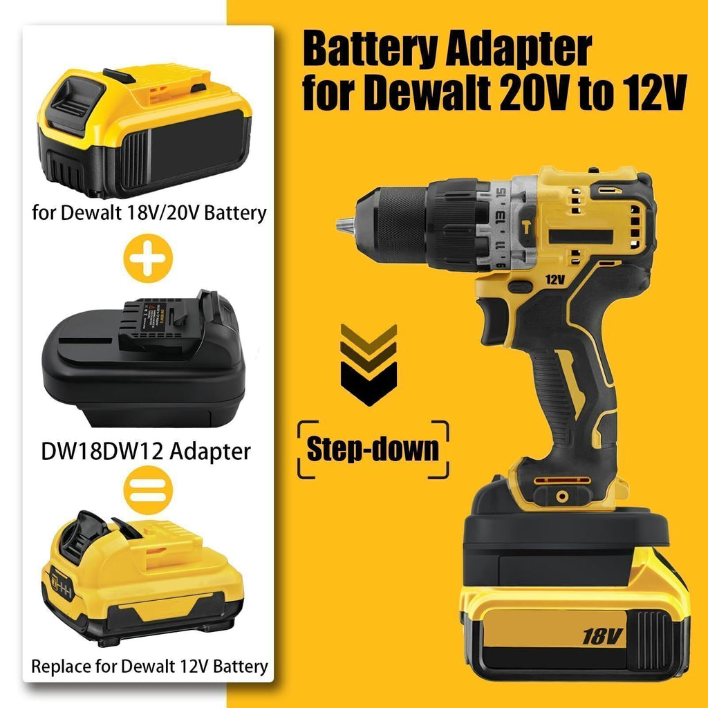 DM18DW12 Adapter For Dewalt 18V/20V Max Battery Convert to Dewalt 12V Max Li-ion
